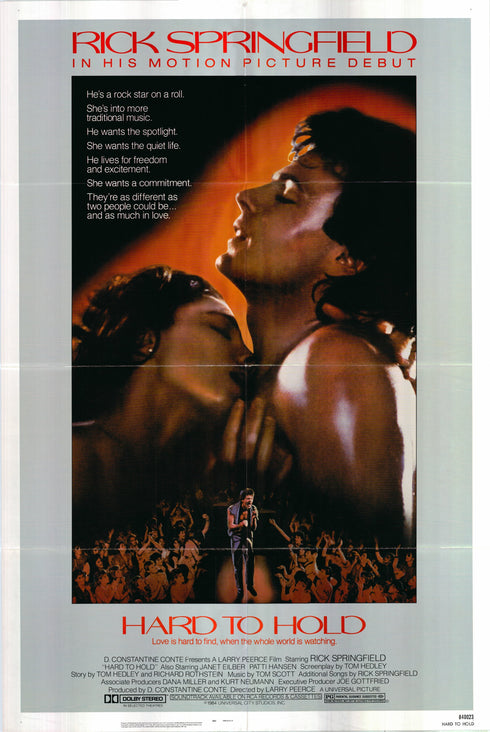 hard to hold 1984 one sheet poster folded